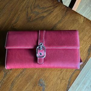 Vintage Coach wallet! With Checkbook slot! Red